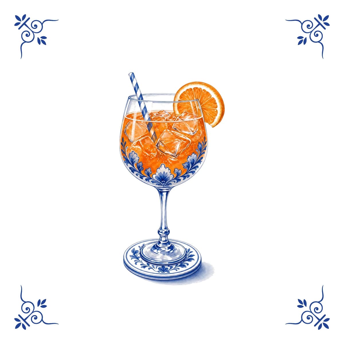 Aperol Spritz – Delfter Blau Fliese