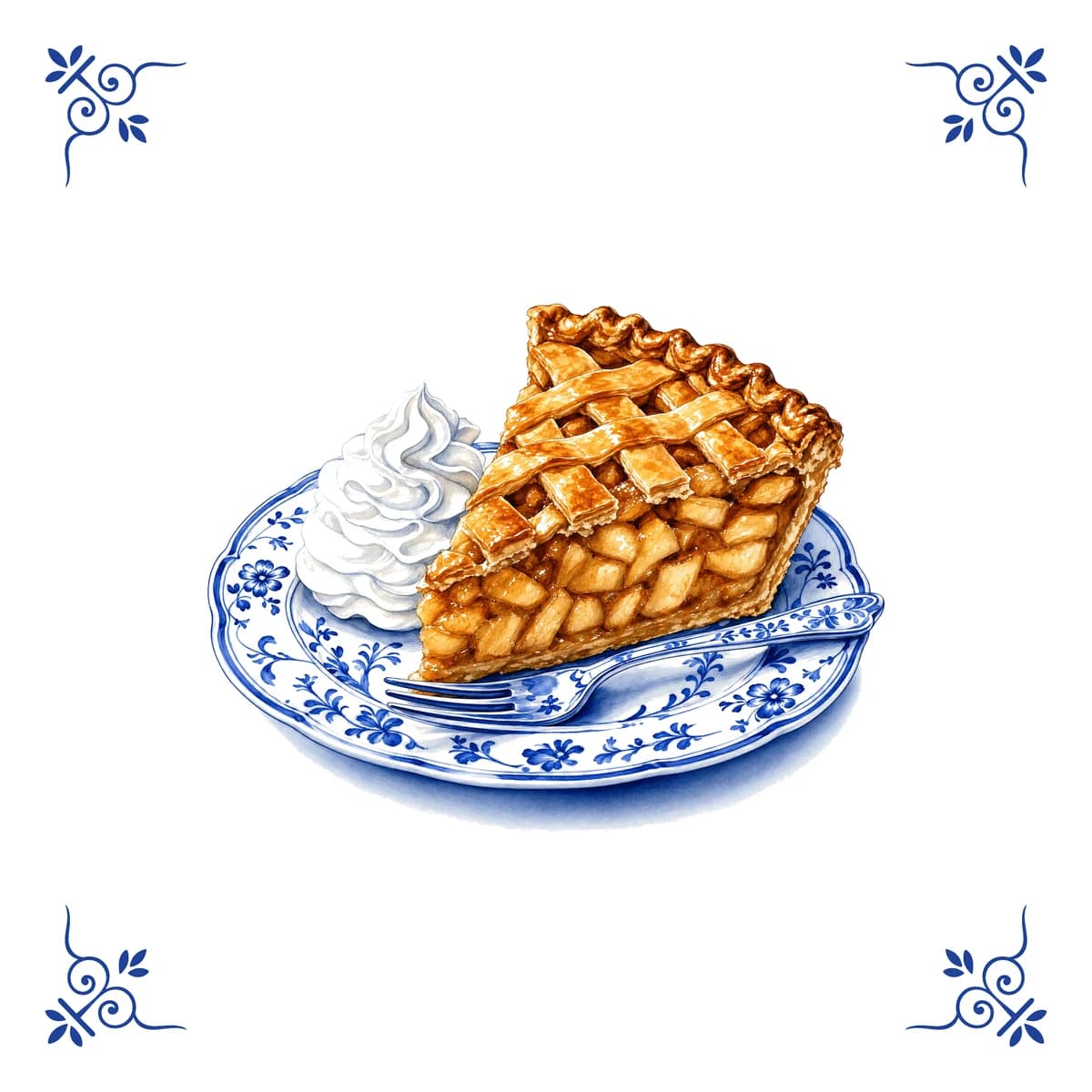 Apfelkuchen – Delfter Blau Fliese