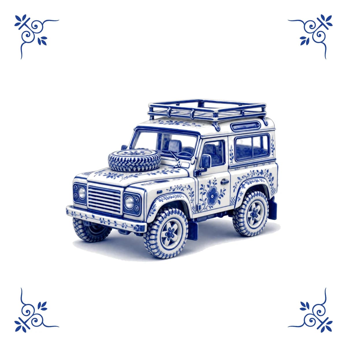 Klassischer Land Rover – Delfter Blau Fliese