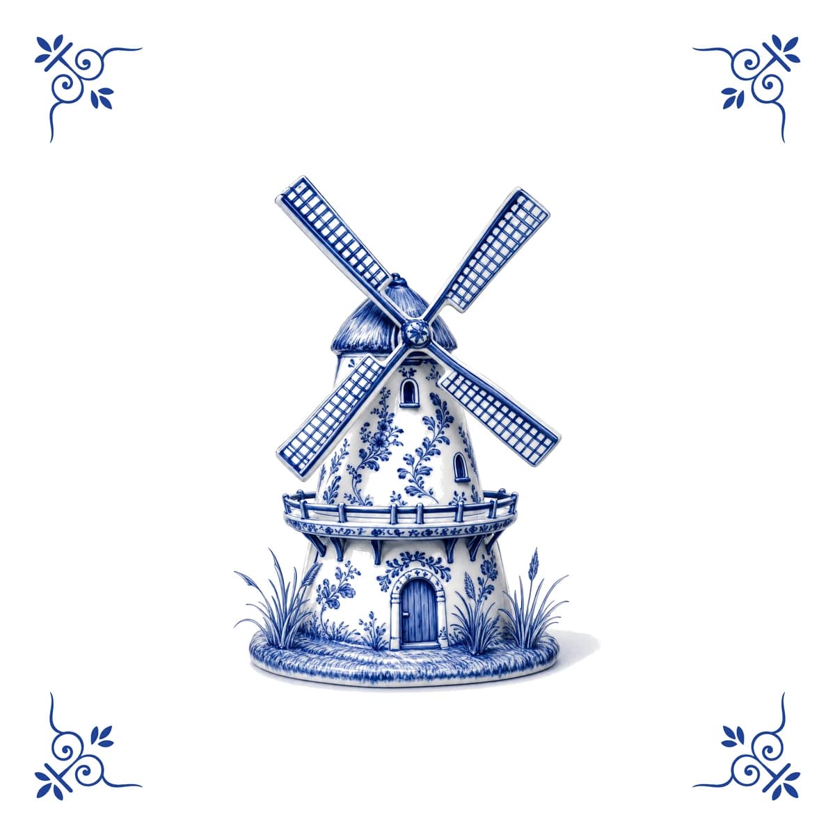 Windmühle – Delfter Blau Fliese