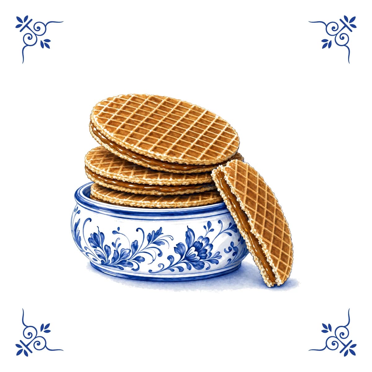 Stroopwafels – Delfter Blau Fliese
